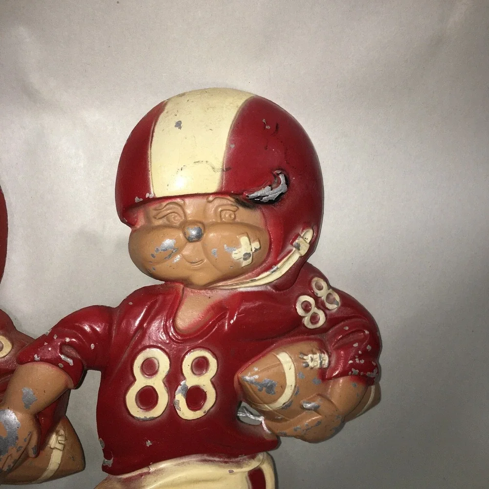 Set of 3- 1970s VTG  HOMCO FOOTBALL Player Metal Wall Hangers Plaques USA Sports